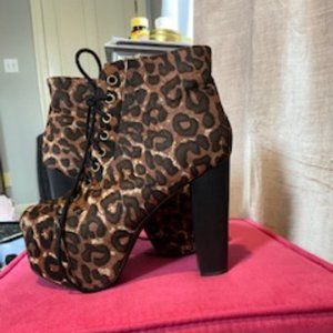Jeffrey Campbell Leopard Lita Fur Heels